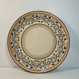 Bobby Flay Red Sevilla Dinner Plate 10 3/4" Retired Mediterranean Utensil Marks